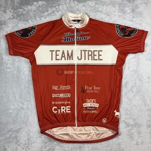 Vintage Canari Cycling Bike Jersey Mens L Orange‎ Team JTree Joshua Tree FLAW